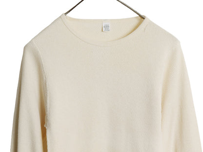 USA製 ジェーイーモーガン 長袖 サーマル Tシャツ M 小さめ メンズ レディース XS 程 クルーネック アンダーシャツ 100% コットン ワッフル