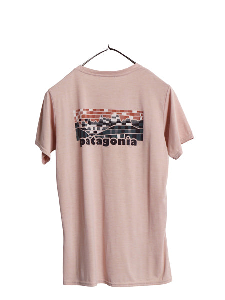 パタゴニア キャプリーン プリント 半袖 Tシャツ レディース S / 古着 アウトドア ストレッチ グラフィック イラスト インナー カットソー