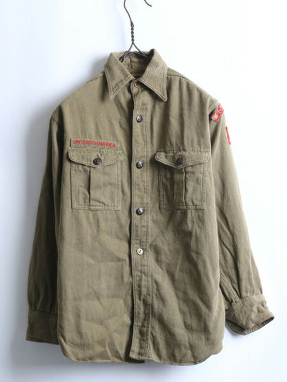 40's BSA ボーイスカウトアメリカ チェンジボタン コットン シャツ (S程)