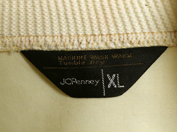 70s ★ JCPENNY ダービー タイプ ジャケット メンズ XL / 古着 ヴィンテージ フルジップ カップショルダー スイングトップ 大きいサイズ 黄