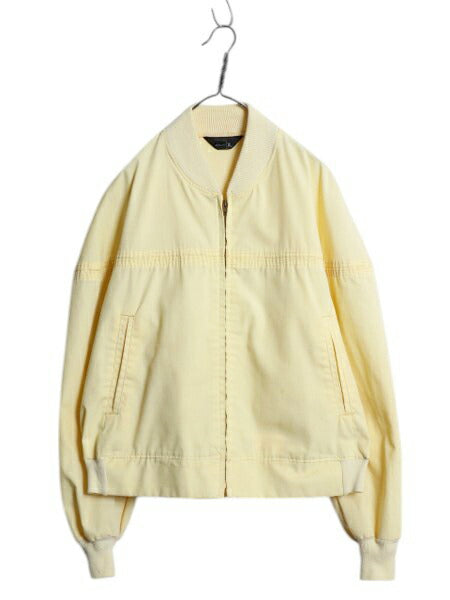 70s ★ JCPENNY ダービー タイプ ジャケット メンズ XL / 古着 ヴィンテージ フルジップ カップショルダー スイングトップ 大きいサイズ 黄
