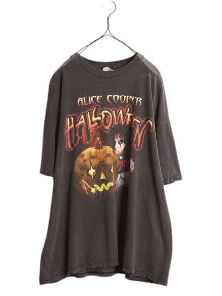 00s ★ アリスクーパー フォト プリント Tシャツ メンズ XXL 古着 オフィシャル イラスト グラフィック バンド ロック シングルステッチ 黒