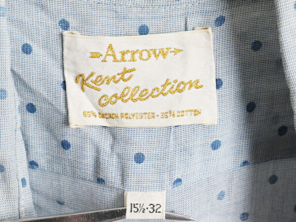 70's ARROW Kent Collection アロー ドット 水玉 総柄 長袖シャツ (15 1/2 M 程)