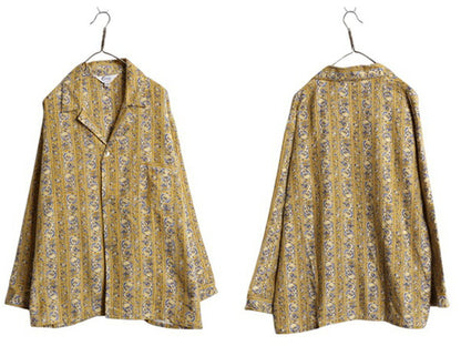デッドストック 50s 60s ★ ペイズリー 総柄 パジャマ セットアップ メンズ XL ヴィンテージ プリント フランネル シャツ イージー パンツ
