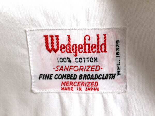 60s ★ Wedgefield 100% コットン 長袖 シャツ メンズ S / 古着 ヴィンテージ ポケット付き ドレス ワイシャツ フォーマル 無地 白 日本製