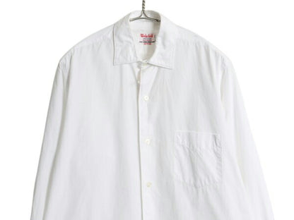 60s ★ Wedgefield 100% コットン 長袖 シャツ メンズ S / 古着 ヴィンテージ ポケット付き ドレス ワイシャツ フォーマル 無地 白 日本製