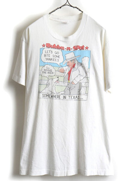 90s JOEY WALDON ジョーク メッセージ アート プリント 半袖 Tシャツ (L)
