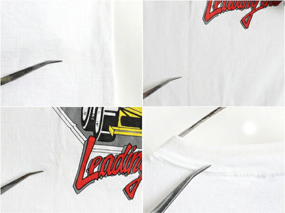90s SNAP ON 企業 両面 フロッキー プリント 半袖 Tシャツ (XL)