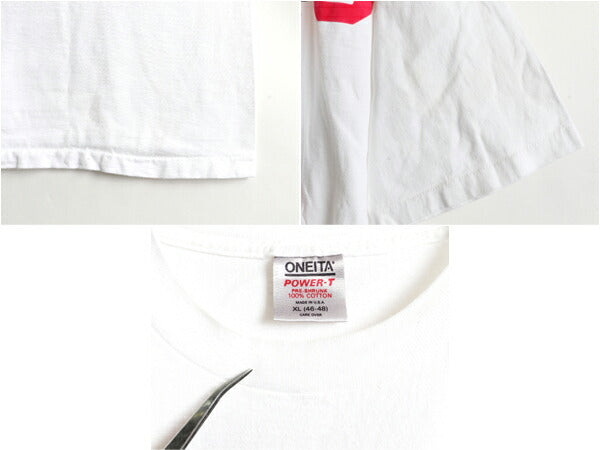 90s SNAP ON 企業 両面 フロッキー プリント 半袖 Tシャツ (XL)