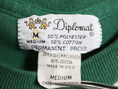 70s USA製 ★ ワイド ボーダー 長袖 Tシャツ メンズ M 小さめ S 程/ 古着 ヴィンテージ ロンT シングルステッチ カットソー ツートン 緑 白