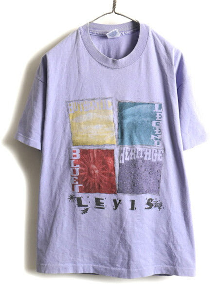 90s Levis リーバイス アート プリント 半袖 Tシャツ (L程)