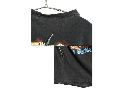70s パキ綿 ★ スティクス ツアー イラスト プリント Tシャツ メンズ XS 程/ 古着 ヴィンテージ 当時物 バンド ロック シングルステッチ 黒