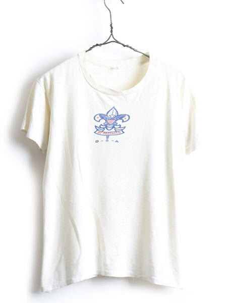 60's BSA Boy Scout of America ボーイスカウト 染み込み プリント 半袖 Tシャツ (S程)