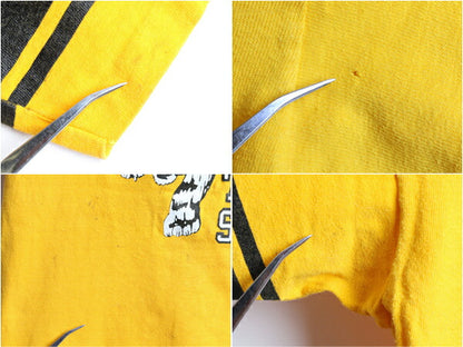 70's Champion チャンピオン BOBCATS プリント フットボール 半袖 Tシャツ (M)