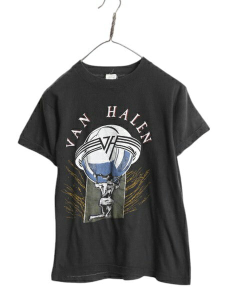 80s パキ綿 ★ ヴァンへレイン イラスト プリント Tシャツ メンズ XS 程/ 古着 ヴィンテージ 当時物 バンド ロック グラフィック ブラック