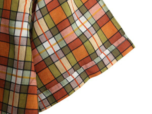 60s ★ 織柄 チェック 半袖 シャツ メンズ XS レディース S 程/ 古着 ヴィンテージ オープンカラー ボックス マルチカラー ポケット付き