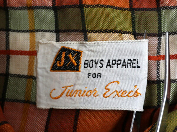 60s ★ 織柄 チェック 半袖 シャツ メンズ XS レディース S 程/ 古着 ヴィンテージ オープンカラー ボックス マルチカラー ポケット付き
