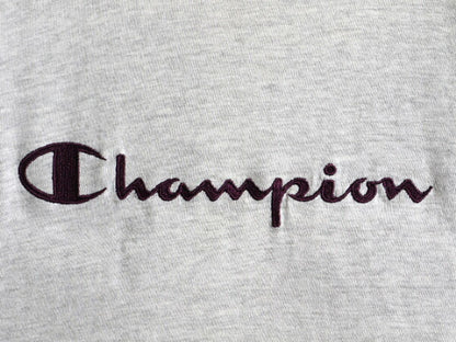 90s Champion チャンピオン 100% コットン 二重リブ ビッグ ロゴ 刺繍 半袖 Tシャツ (L)