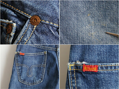 60's BIG SMITH Buckaroo ビッグスミス 5ポケット 片耳 カットオフ デニム ハーフ パンツ (28 程)