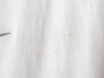 70's Champion Blue Bar Tag Marble Ringer College Print T-Shirt (M)　