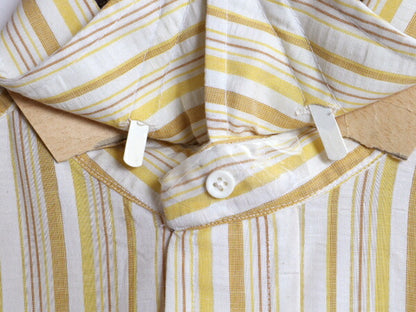 デッドストック 70s USA製 ★ NORMAN ストライプ 半袖 シャツ メンズ M / 新品 70年代 ヴィンテージ ポケット付き 半袖シャツ マルチカラー