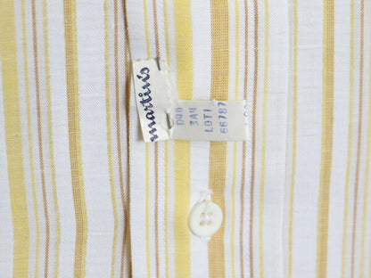 デッドストック 70s USA製 ★ NORMAN ストライプ 半袖 シャツ メンズ M / 新品 70年代 ヴィンテージ ポケット付き 半袖シャツ マルチカラー