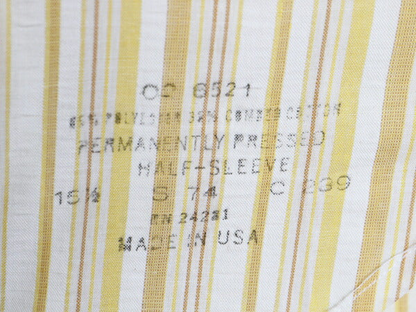 デッドストック 70s USA製 ★ NORMAN ストライプ 半袖 シャツ メンズ M / 新品 70年代 ヴィンテージ ポケット付き 半袖シャツ マルチカラー