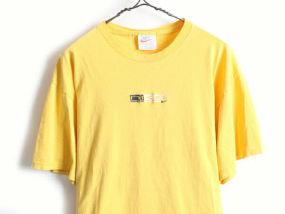 90's USA製 NIKE ナイキ ワンポイント スウッシュ ロゴ 刺繍 半袖 Tシャツ (L)
