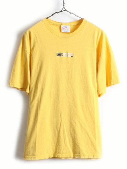 90's USA製 NIKE ナイキ ワンポイント スウッシュ ロゴ 刺繍 半袖 Tシャツ (L)
