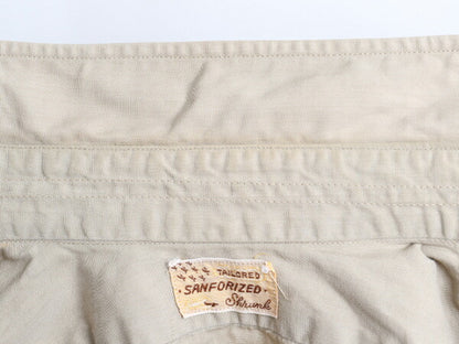 ~60's TAILORED マチ付き コットン ポプリン 長袖 ワーク シャツ (141/2 S程)