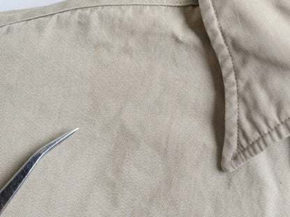 ~60's TAILORED マチ付き コットン ポプリン 長袖 ワーク シャツ (141/2 S程)