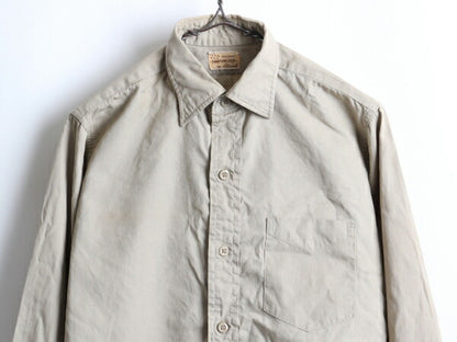 ~60's TAILORED マチ付き コットン ポプリン 長袖 ワーク シャツ (141/2 S程)