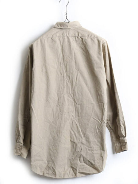 ~60's TAILORED マチ付き コットン ポプリン 長袖 ワーク シャツ (141/2 S程)