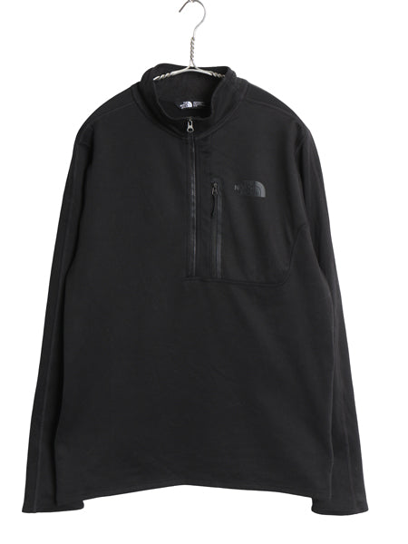 US企画 ノースフェイス ハーフジップ フリース ジャケット メンズ M / アウトドア プルオーバー ブルゾン ストレッチ ジャージ スムース 黒
