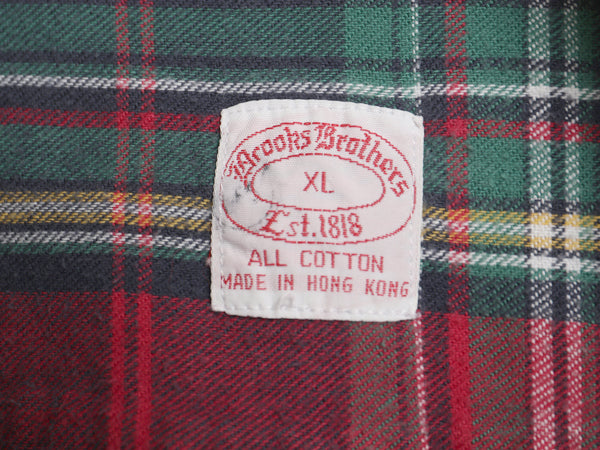 90s ブルックスブラザーズ チェック 3点留め ボタンダウン フランネル シャツ メンズ XL / オールド ネルシャツ 長袖シャツ 大きいサイズ