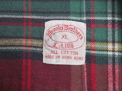 90s ブルックスブラザーズ チェック 3点留め ボタンダウン フランネル シャツ メンズ XL / オールド ネルシャツ 長袖シャツ 大きいサイズ