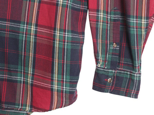 90s ブルックスブラザーズ チェック 3点留め ボタンダウン フランネル シャツ メンズ XL / オールド ネルシャツ 長袖シャツ 大きいサイズ