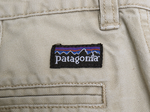 パタゴニア オーガニック コットン ダック パンツ メンズ 34 古着 12年製 アウトドア ストレート ノータック ワーク キャンバス ベージュ