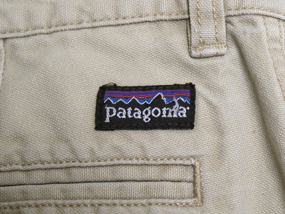 パタゴニア オーガニック コットン ダック パンツ メンズ 34 古着 12年製 アウトドア ストレート ノータック ワーク キャンバス ベージュ