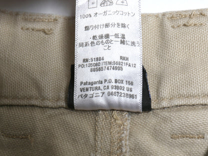 パタゴニア オーガニック コットン ダック パンツ メンズ 34 古着 12年製 アウトドア ストレート ノータック ワーク キャンバス ベージュ