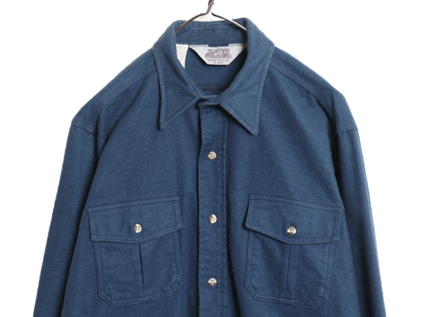 80s USA製 The Sportsmans Guide シャモア クロス 長袖 シャツ メンズ L ヴィンテージ アウトドア ネルシャツ ヘビーウェイト フランネル