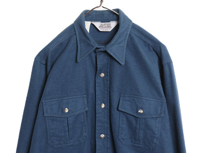80s USA製 The Sportsmans Guide シャモア クロス 長袖 シャツ メンズ L ヴィンテージ アウトドア ネルシャツ ヘビーウェイト フランネル