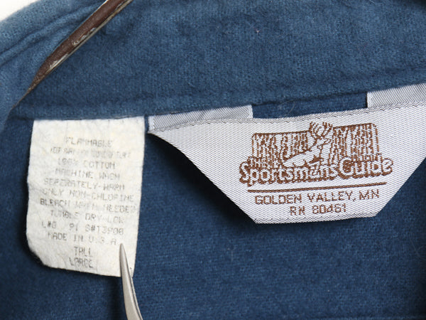 80s USA製 The Sportsmans Guide シャモア クロス 長袖 シャツ メンズ L ヴィンテージ アウトドア ネルシャツ ヘビーウェイト フランネル