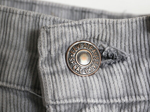 80s USA製 ★ リーバイス 519 コーデュロイ パンツ メンズ 実寸 31 33 程 80年代 ヴィンテージ Levis スリム ストレート 細畝 42 TALON 灰