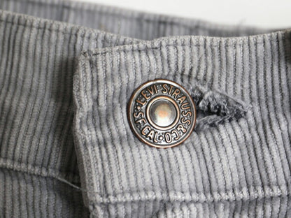 80s USA製 ★ リーバイス 519 コーデュロイ パンツ メンズ 実寸 31 33 程 80年代 ヴィンテージ Levis スリム ストレート 細畝 42 TALON 灰