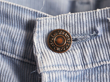 80s USA製 ★ リーバイス 519 コーデュロイ パンツ メンズ 実寸 31 32 程 80年代 ヴィンテージ Levis スリム ストレート 細畝 42 TALON 青