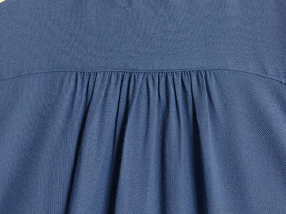 デッドストック 40s ★ BVD レーヨン 長袖 シャツ メンズ L 程 新品 40年代 USA製 ヴィンテージ ボックス フラップポケット ブルー 無地 青