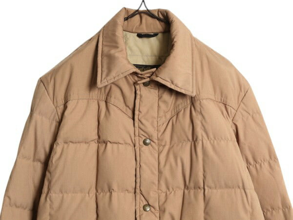 70s 80s ★ エディーバウアー ダウン シャツ ジャケット メンズ M / 古着 ヴィンテージ 黒タグ アウトドア ウエスタン ジャンパー ベージュ