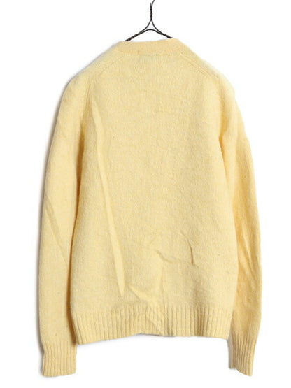 60s ★ Archie Brown & Son シェットランド ウール ニット カーディガン メンズ XL 60年代 ヴィンテージ セーター ポケット付き 羽織り 黄