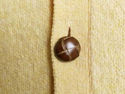 60s ★ Archie Brown & Son シェットランド ウール ニット カーディガン メンズ XL 60年代 ヴィンテージ セーター ポケット付き 羽織り 黄